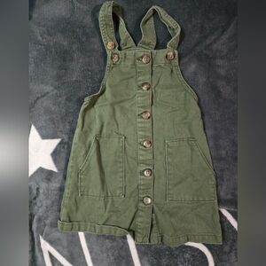 Army Green Denim Bib Dress